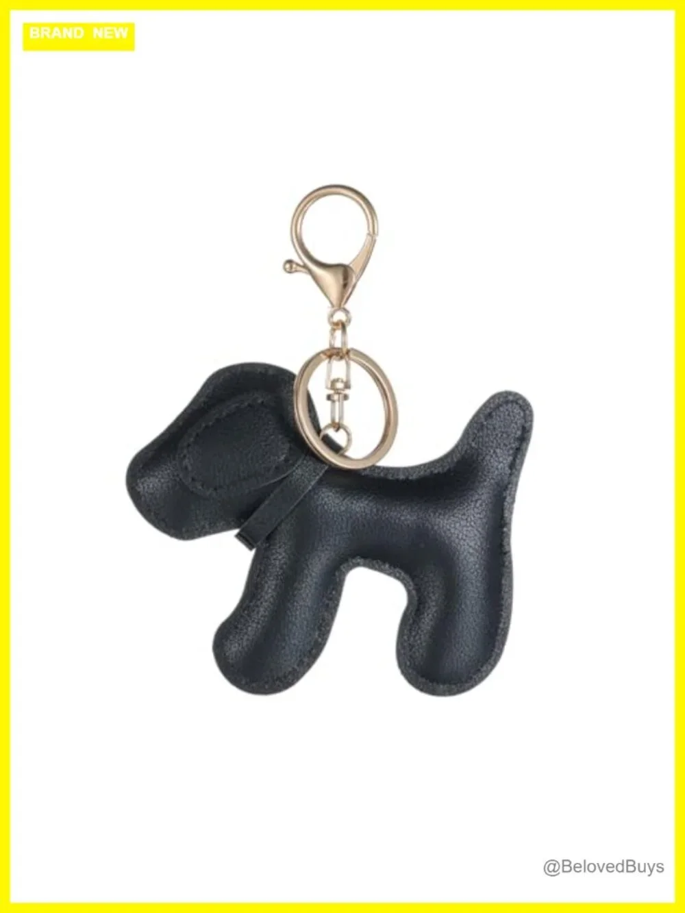 Faux Leather Dog Charm Keychain for Purse Handbags Bag Accessories